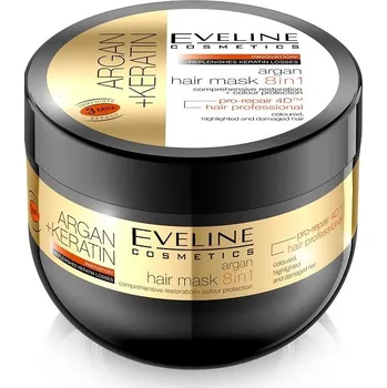 Vlasová regenerace Eveline Cosmetics Argan + Keratin maska na vlasy s keratinem a arganovým olejem 300 ml