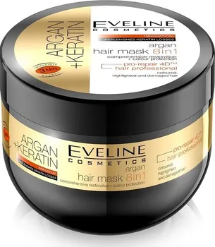 Vlasová regenerace Eveline Cosmetics Argan + Keratin maska na vlasy s keratinem a arganovým olejem 300 ml