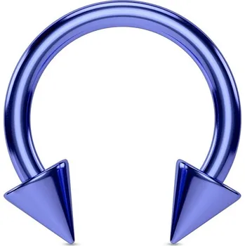 Piercing Šperky4U Podkova modrá s hroty - PV01004B-120833