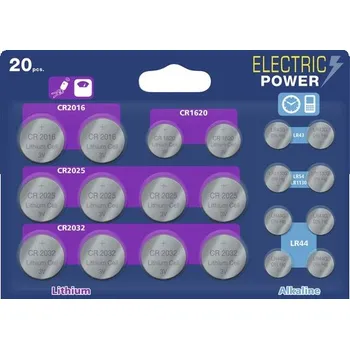 Článková baterie Knoflíková baterie VARTA Electric Power Button, sada 20 kusů