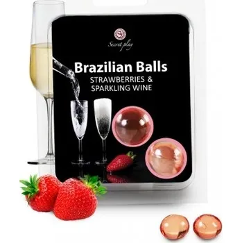 Erotický masážní přípravek Olej masážní BRAZILIAN 2 BALLS SET strawberry and champagne - s kupónem KUP15 cena 91 Kč + extra diskrétní expedice
