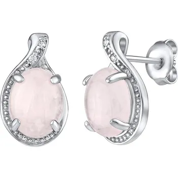 Náušnice SILVEGO stříbrné náušnice s přírodním Růženínem