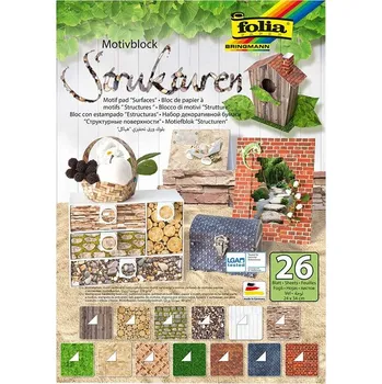 Umělecký papír Folia 48149 - Blok s motivem Struktury, 26 listů, 24x34 cm