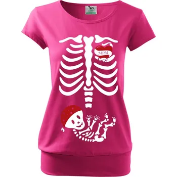 Vtipné těhotenské tričko Kostrička chlapeček, Barva Purpurová, Velikost XL, Canvas Těhotenské tričko Bezvatriko.cz 1