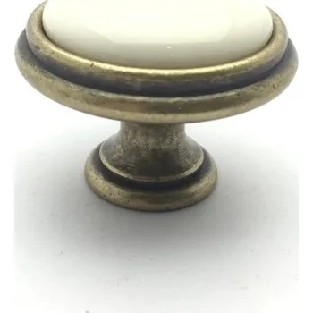 Nábytkové kování Tulip MARGARITA I staromosaz/ porcelán béžový 35 mm