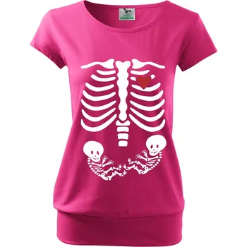 Tričko pro těhotné maminky Kostřičky dvojčátka, Barva Purpurová, Velikost 2XL, Canvas Těhotenské tričko Bezvatriko.cz 1