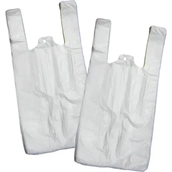 Mikrotenové tašky HDPE 10 kg bílé 30 + 16 x 53 cm (50 ks) - extra silné
