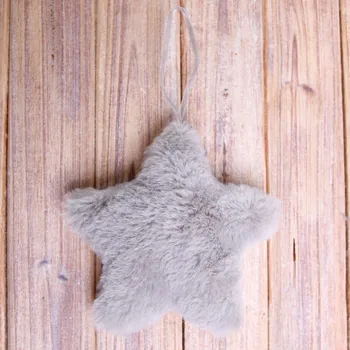 Vánoční dekorace Hvězda plyš závěs - šedá