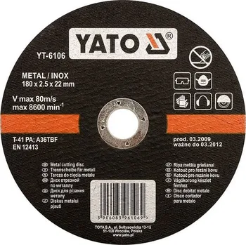 Pilový kotouč Yato YT-6106 180 mm