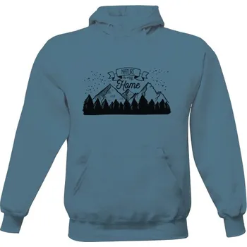 Pánská mikina Pánská mikina s kapucí s potiskem Nature is my home pánské