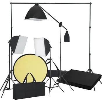 Studiové světlo Fotostudio, studiová sada se softboxy 3x45W a fotopozadím 3x6m (Trvalá světla - Studiová světla 3x 45W, 1x fotopozadí )