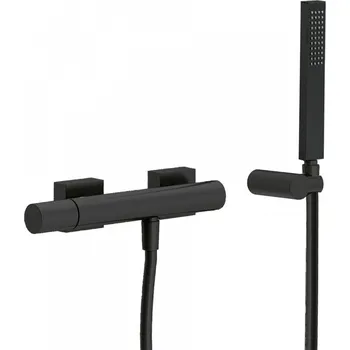 Vodovodní baterie TRES PROJECT sprchová nástěnná baterie ČERNÝ MAT, rozteč 150 mm, s příslušenstvím