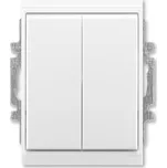 Přepínač dvojitý střídavý, řazení 6+6, IP 44, bílá/ledová bílá, ABB Element, Time 3558E-A52940 01