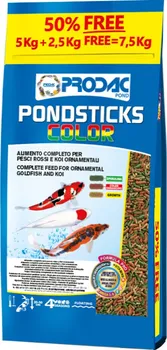 Krmivo pro rybičky Prodac Pondsticks Color 7 kg