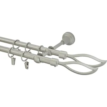 Garnýž Garnýž kovová 480 cm dvouřadá - dvojitá 16 blesk double matná stříbrná