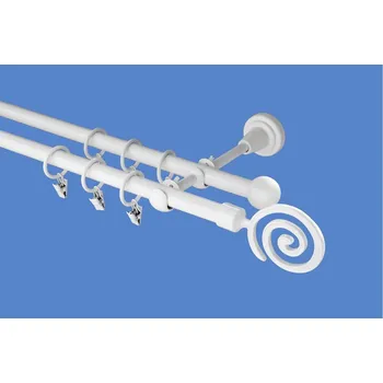 Garnýž Garnýž kovová 320 cm dvouřadá - dvojitá 16 Tornado bílá