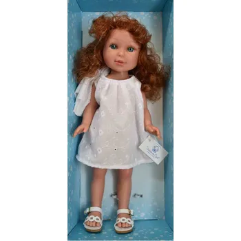 Panenka Realistická panenka Paulina v bílých šatech od firmy Vestida de Azul (španělská panenka - 33 cm)