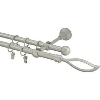 Garnýž Garnýž kovová 400 cm dvouřadá - dvojitá 16 blesk matná stříbrná