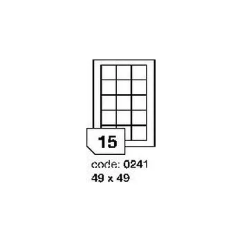 Samolepící etiketa Bílé samolepicí etikety Rayfilm R0100.0241F, 49x49 mm, 1.000 listů A4, 15000 etiket