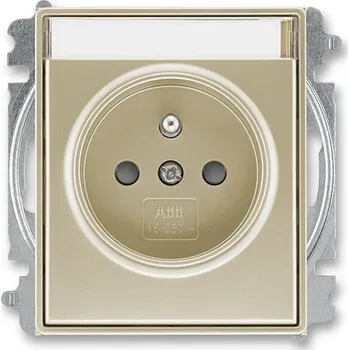 Elektrická zásuvka Zásuvka jednonásobná s clonkami, s popisovým polem, 6619E-A06352 33, ABB, Time®, Time® Arbo, šampaňská (ABB, Time®, Time® Arbo, šampaňská)