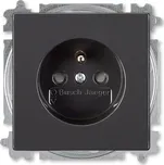 Zásuvka jednonásobná s clonkami, bezšroubové svorky, antracitová, ABB Future linear, Solo 5519B-A0235781