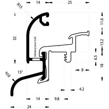 Plech GUTMANN rámová okapnice Drau 25/24 F-Ti hliník tmavý bronz elox délka 3m