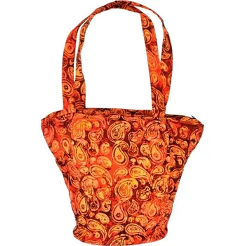 Kabelka BOB Batik, dámská, batikovaná taška Paisley červená 35 x 40 cm