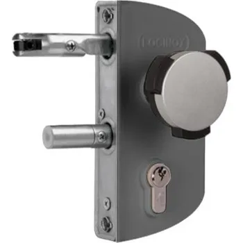 brána LOCINOX LAKZ 7040 - komplet zámkové krabice pro profil 50 mm, s dětskou pojistkou, pro křídlové branky, šedý