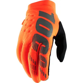 Moto rukavice Motokrosové rukavice do chladného počasí 100% BRISKER FLO ORANGE/BLACK (Rukavice pro BMX, MX, MTB)