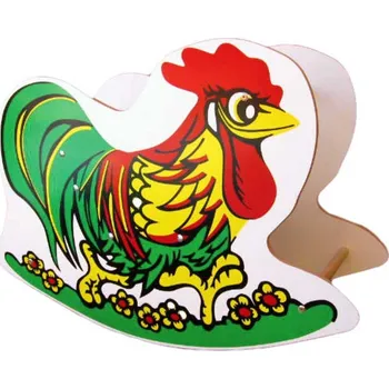 Výuková hračka Dřevěný houpací kohout