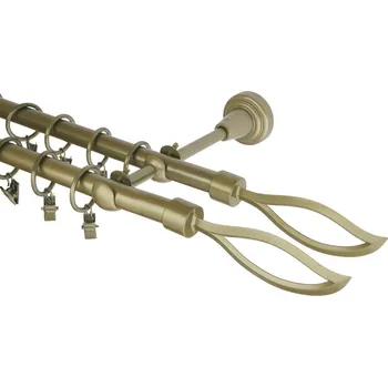 Garnýž Garnýž kovová 480 cm dvouřadá - dvojitá 16 blesk double zlatá antik