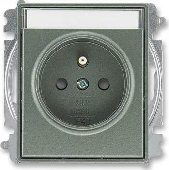 Elektrická zásuvka Zásuvka jednonásobná s clonkami, s popisovým polem, 6619E-A06352 34, ABB, Time®, Time® Arbo, antracitová (ABB, Time®, Time® Arbo, antracitová)