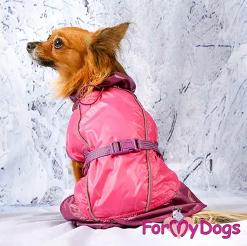 Obleček pro psa FOR MY DOGS Pláštěnka pro psy i fenky FUCHSIA JACKET Velikost: 10/XS