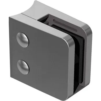 Zábradlí Hahn Steel Nerez držák skla 55 x 65 mm, model 24 - pro sloupek O42,4 mm Těsnění pro sklo: 17,52mm