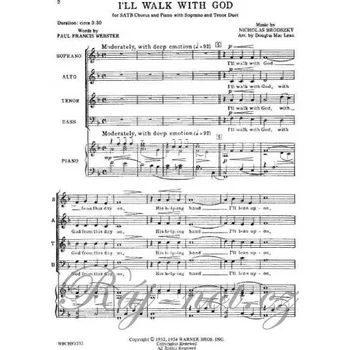 I'LL WALK WITH GOD / SATB + piano