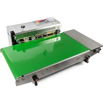 Svářečka Průběžná nerezová svářečka fólií s dopravníkem a horkým tiskem DBF-770WL-385