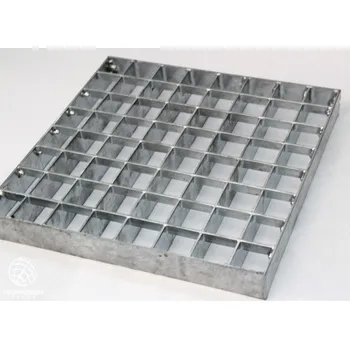 Terasové prkno Rošt - P - lisovaný - ocel, žárový zinek / 33 x 33 / 30 x 3 / 1100x1000 mm