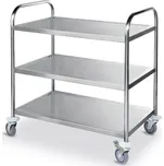 Hendi Servírovací vozík, 3 police 83x51cm, nerezový s kolečky 810101 (HENDI 810101 gastro vozíček se třemi policemi na kolečkách s brzdou)