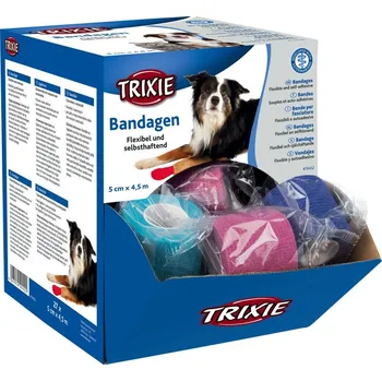 Ochranný límec pro zvířata TRIXIE Karton 27 ks samodržících bandážových obinadel s hořkou přísadou 5 cm/4,5 m (14x zelen.,13x oranž.)