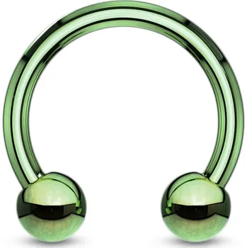 Piercing Šperky4U Piercing podkova, barva zelená - PV1001G-120833