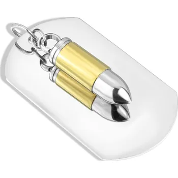 Přívěsek Šperky4U Ocelový přívěšek - dog tag s patronou - OPP1734