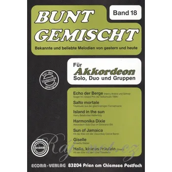 BUNT GEMISCHT 18 / známé melodie v úpravě pro jeden nebo dva akordeony