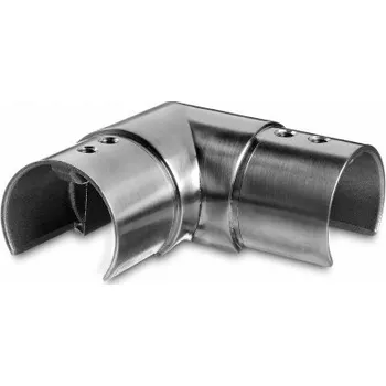 Zábradlí Hahn Steel Nerezová spojka madla - držák skla koleno 90° D48,3