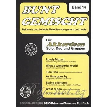 BUNT GEMISCHT 14 / známé melodie v úpravě pro jeden nebo dva akordeony