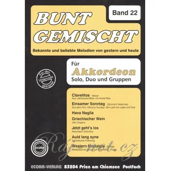 BUNT GEMISCHT 22 / známé melodie v úpravě pro jeden nebo dva akordeony