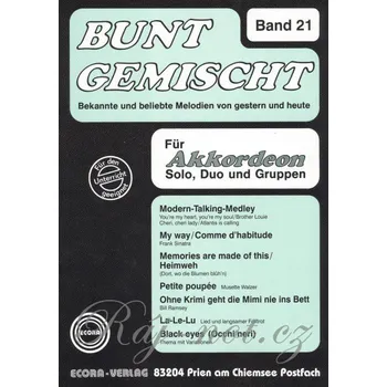 BUNT GEMISCHT 21 / známé melodie v úpravě pro jeden nebo dva akordeony