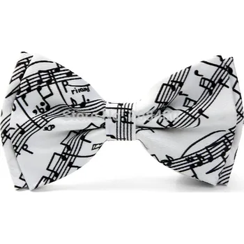 Motýlek bílý s potiskem notová osnova