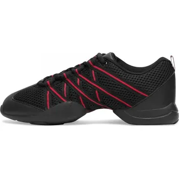 Dámská sálová obuv Bloch,Criss cross - lehká taneční obuv S0524L, černá / červené proužky 36.5
