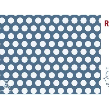 Plech Rv 10-15; tloušťka 2 mm, Děrovaný ocelový plech DD11-13/S235