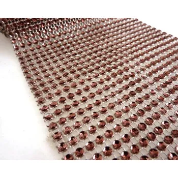 Stuha Diamantový pás - 3cm/1m - hnědý